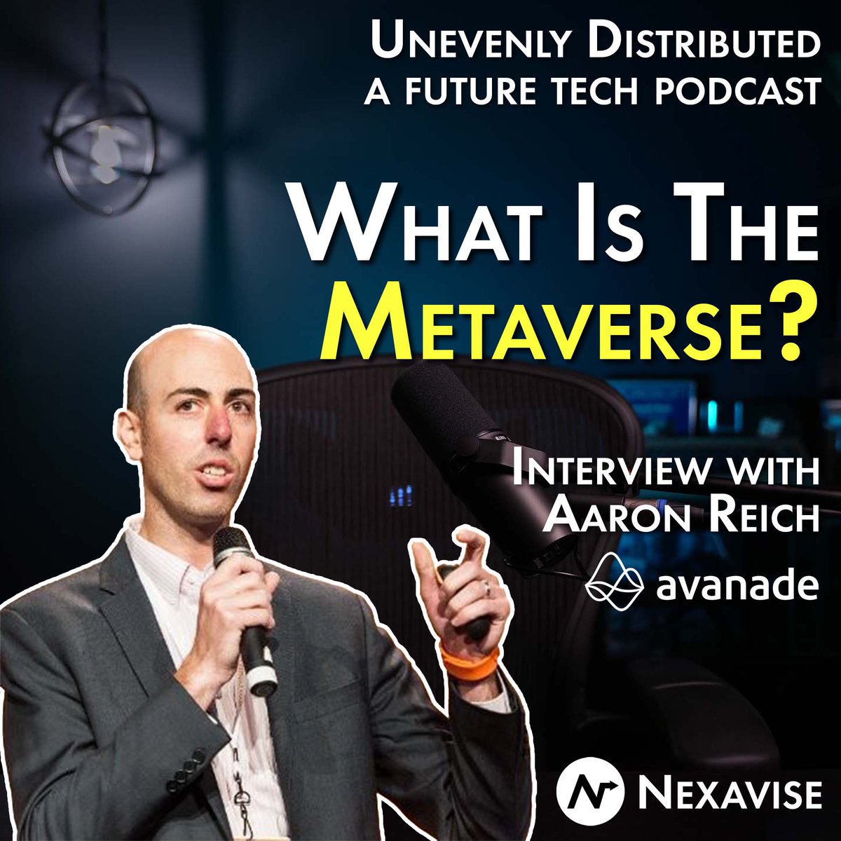 JeffVilimek's tweet photo. Thanks again to the Aaron Reich of @Avanade for this great "metaverse" talk on my new Unevenly Distributed podcast. Lots of good current state and future speculation. All the pod links at https://t.co/r7lP3nHek5 and vid here: https://t.co/CzFzZHhWCV https://t.co/cbQ1IcQdaO