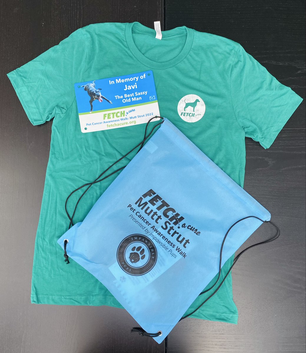 We know what we'll be wearing on Sunday! 

The first 200 registered participants will get a limited edition Mutt Strut T-shirt and swag bag filled with all kinds of awesome goodies from our sponsors!

Register using the link below: 
support.fetchacure.org/event/mutt-str…
