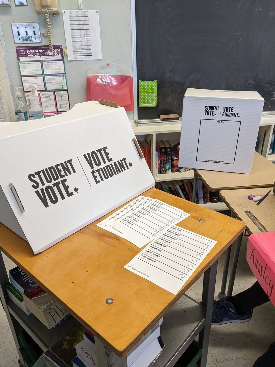 mmesarah33's tweet photo. Merci aux élèves de R7/8A, @teachconley, #7A et #7B @FeatherstonPS d'avoir participé @voteetudiant aujourd'hui. La démocratie est vivante! Merci à @CIVIX_Canada pour l'occasion d'enseigner l'importance de voter. #FutursVotants #StudentVote2022 https://t.co/dYCFlnMAn7