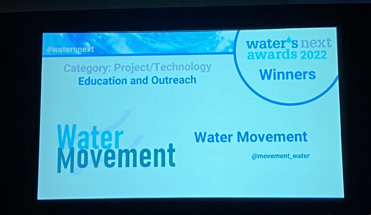 🎉Congratulations 🎉 to Water Movement
#WatersNext award recipient in the Education and Outreach category.
#CanadianWaterSummit
@movement_water