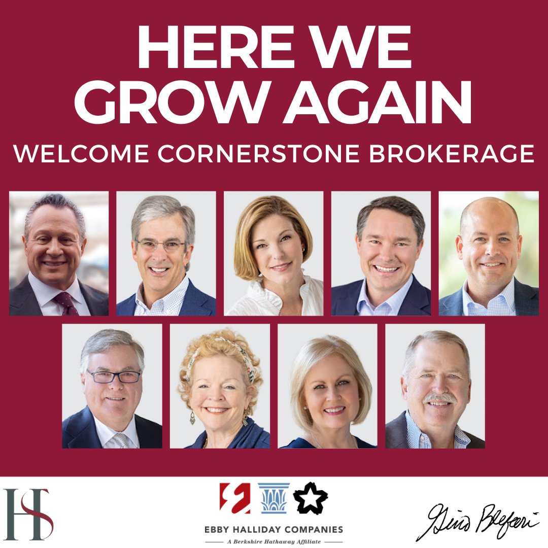 Congratulations to Chris Kelly, president and CEO of the Ebby Halliday Companies, on the acquisition of Cornerstone Brokerage.

On behalf of HomeServices, we are excited to celebrate Ebby Halliday’s continued growth, and to the Cornerstone Brokerage team, welcome to the family!
