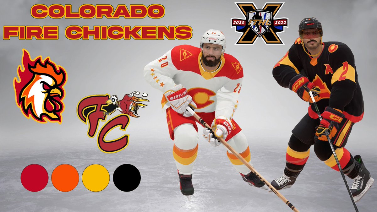 Brand Showcase! 🔥🐔

New to the ITHL in S10, the <a href="/CO_FireChickens/">ITHL Colorado Fire Chickens</a> have quickly become one of the best branded teams in the league. 

We love seeing new teams form and bring their own unique 'style' to Ice Tilt! 
🔴🟠🟡⚫️
