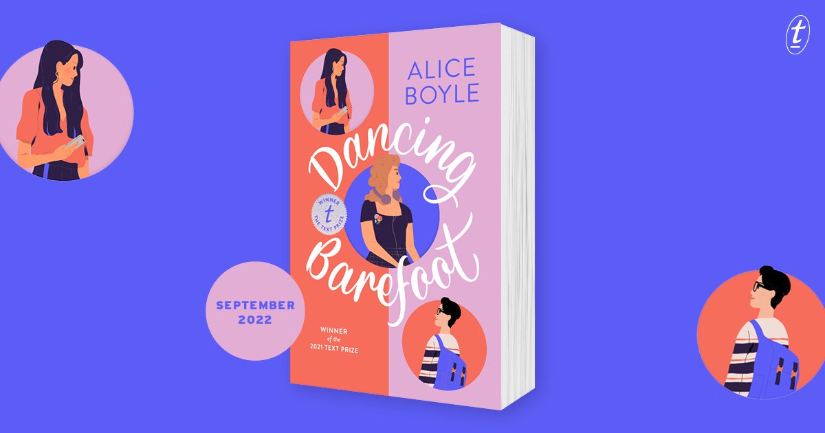 textpubYA's tweet photo. We have something very special to share with you 👀
Here it is, the cover of the 2021 Text Prize winner, DANCING BAREFOOT!
@AliceBwrites has written a feel-good queer romance with lovable characters and awesome music references that will make you want to dance... barefoot 👣 https://t.co/EonPTYE8da