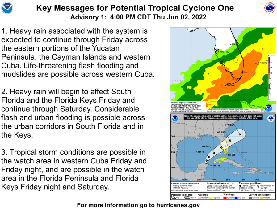 NWSTampaBay's tweet photo. 🌀 PTC One has formed over the Gulf of Mexico
🌧️ Locally heavy rain and gusty winds likely for some areas by Saturday
🌬️ Greatest rainfall and wind threat across #SWFL mainly in Lee &amp; Charlotte counties; lesser impacts elsewhere

See more at: https://t.co/s74vyuZlFT

#FLwx https://t.co/x4ggjZTy8C