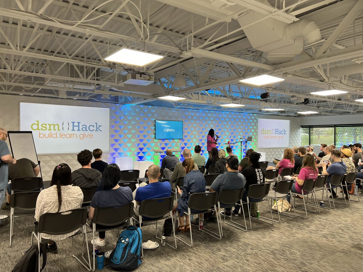 pchtf's tweet photo. We are getting started over here at #West48 for #dsmHack and will be working for the next 48 hours starting now! https://t.co/YA65UYBD4o