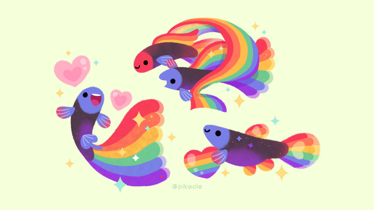 「🌈🌈🌈

🎨 "Rainbow Guppy wallpaper" by 」|DeviantArtのイラスト
