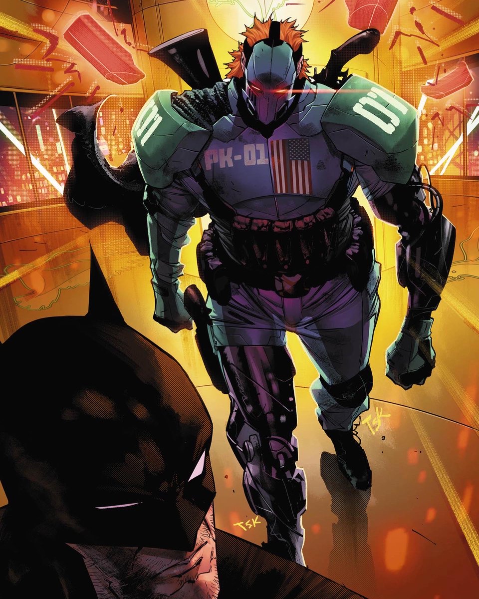 BATMAN VS PK-01 round 1! Hey Friends..  Who remember this!? I totally loved doing this sequence :) amazing colors by ⁦@tomeu_morey⁩ and so cool script by ⁦@JamesTheFourth⁩ 🔥🦇🚀 #batman 