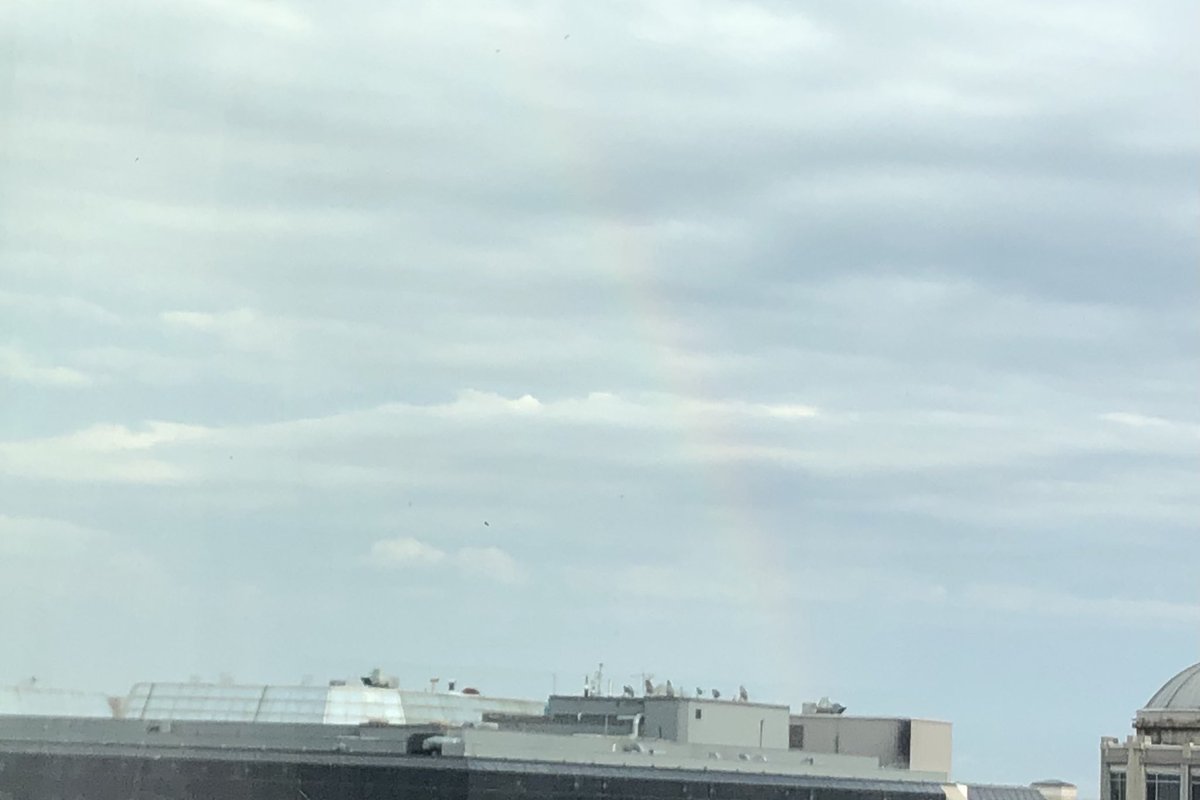 Marietmora's tweet photo. Faint fleeting #rainbow in #DC. 

#Moments #rainbows #looknow https://t.co/Cy3CIgc2KM