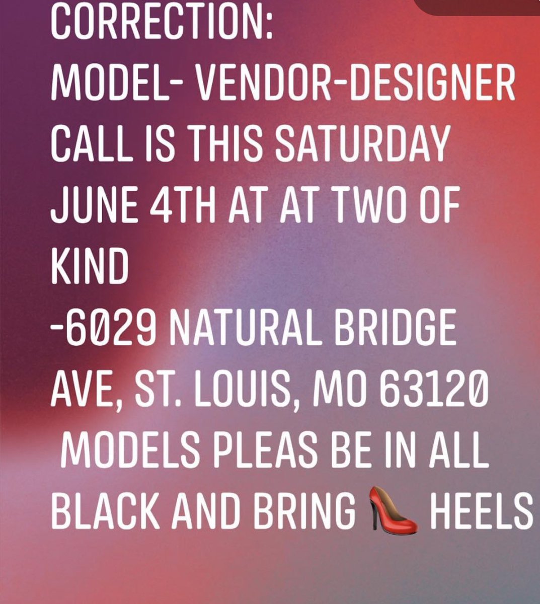 stl_diva's tweet photo. Time 11am-2pm https://t.co/b1Iv4RFVqA