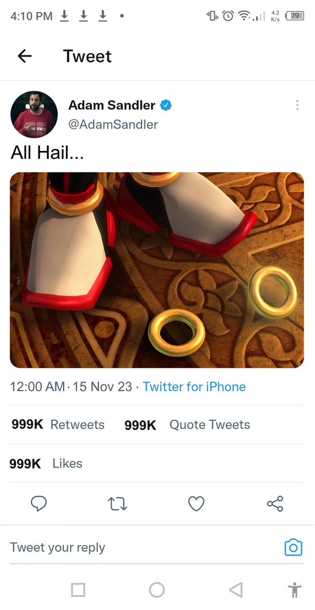 Discussfilms's tweet photo. .@AdamSandler has made a now deleted tweet with a photo of what looks like #ShadowTheHedgehog in the upcoming #SonicTheHedgehog movie 3. https://t.co/gTzIrpJTDY