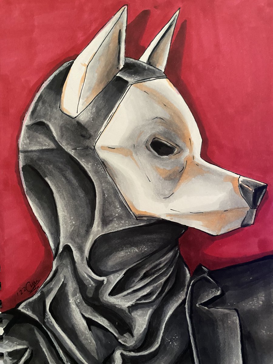 Cynifyrr99's tweet photo. I love @deathloop so much,
I made some art. Marker on sketchbook paper. #arkane #aleksisdorsey #gamer #FANART #Deathloop #SteamDeck https://t.co/0mlR4v6GoC