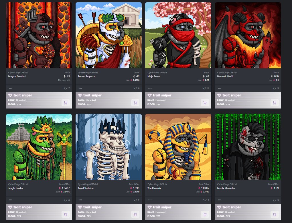 BrowningCGs's tweet photo. Name me a better looking pixel collection in the entire space.

@CyberKingsNFT >>>> 

Mint June 7th. 

@GoldenTreesArt is royalty. https://t.co/dTqE4J136G