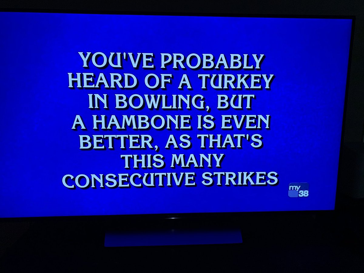 ericdecker's tweet photo. Bowling on Jeopardy tonight!   @RobStoneONFOX @SweepTheRack    @JBelmo https://t.co/XQ4NiEHr8g