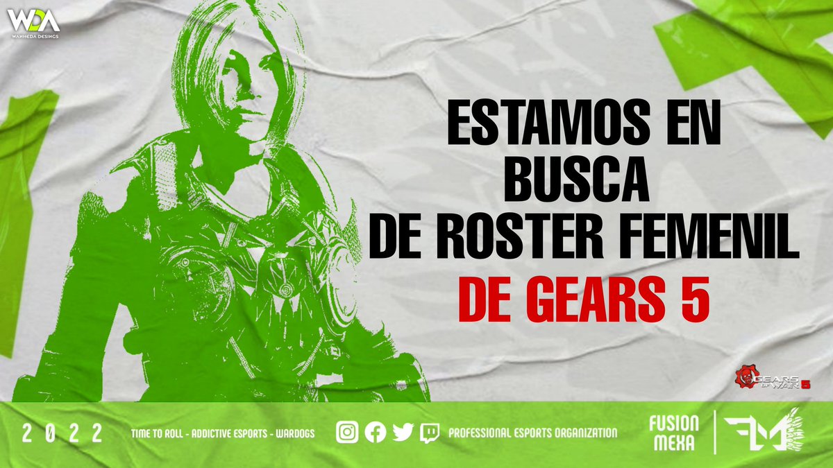 Hola Mexas!! 💚🤍❤️
El día de hoy, tomamos la decisión de expandirnos 🎮
Y ahora estamos dándole la oportunidad a #Gears5
Así que si conoces un roster femenil interesado en formar parte de nuestra familia, etiquetalas!
💞💞🎮👾
Se agradecen RT!!!