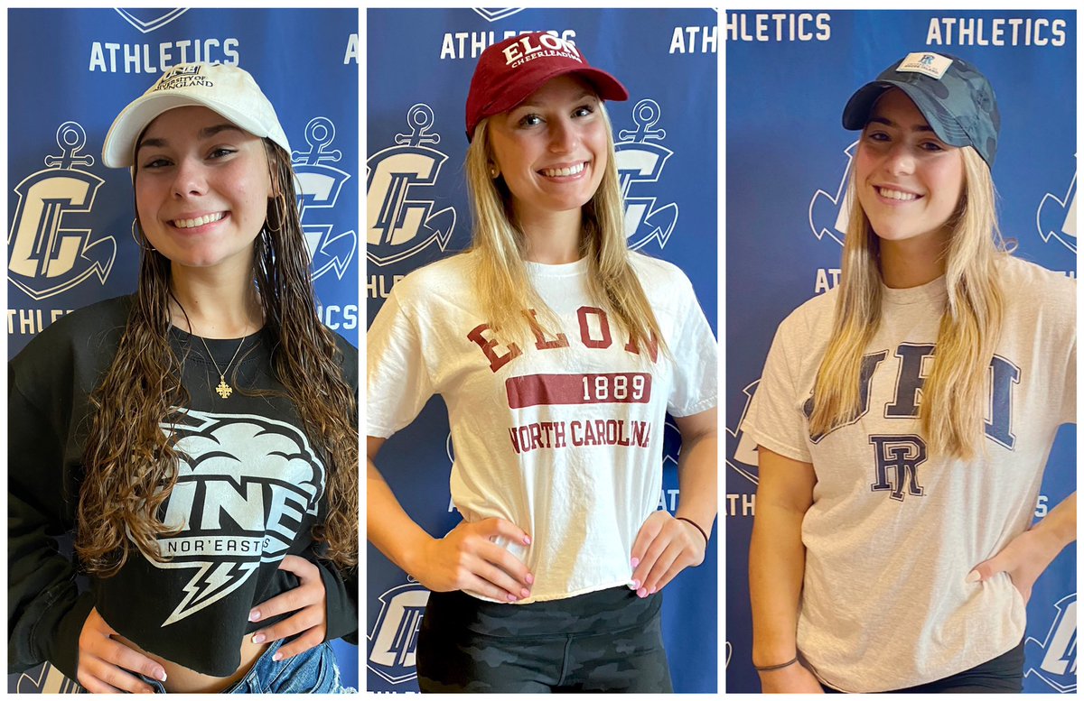 3 of our seniors are continuing their athletic careers at the collegiate level! Congratulations girls!!! 💙 <a href="/GoBlueClippers/">Cumberland Athletics</a> 

Bella - Cheerleading, University of New England 
Mira - Cheerleading, Elon University 
Mackenzie- Gymnastics, University of Rhode Island