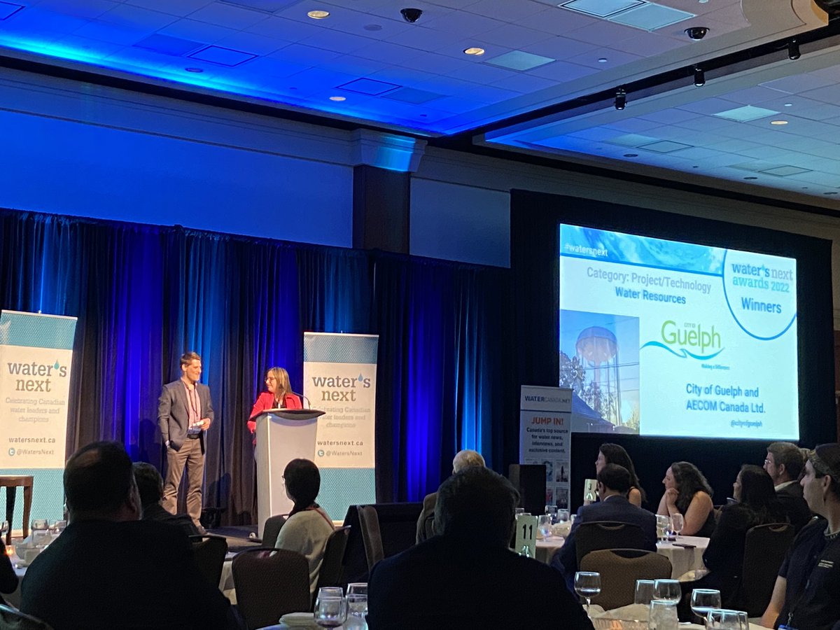 🎉Congratulations 🎉 to City of Guelph and AECOM Canada Ltd. 
#WatersNext award recipient in the Water Resources category.
#CanadianWaterSummit
<a href="/AECOM/">AECOM</a> <a href="/cityofguelph/">City of Guelph</a>