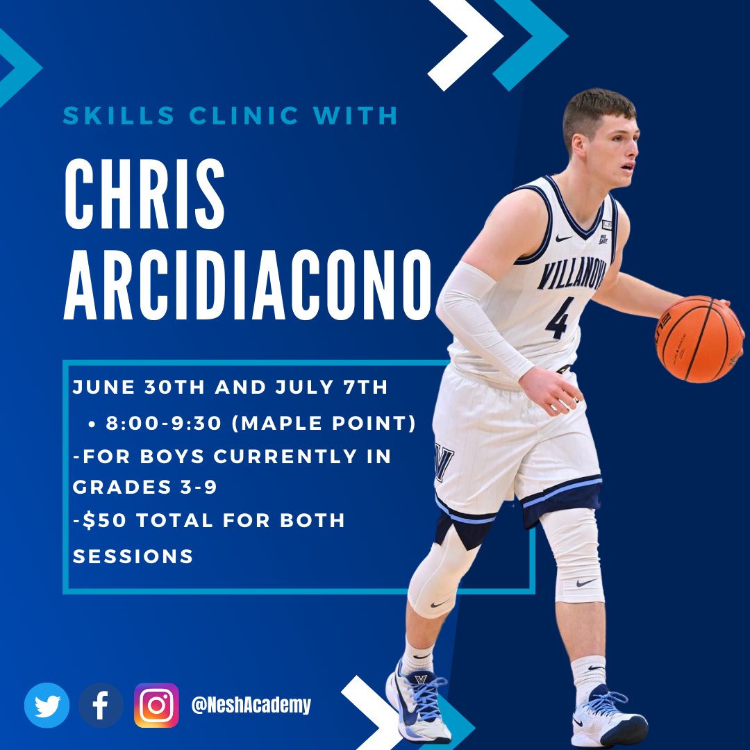 The NAB is very excited to announce the Chris Arcidiacono Skills Clinic! <a href="/chrisarch15/">Chris Arcidiacono</a>

This is a tremendous opportunity for any boy currently in grades 3-9 to learn from someone who presently plays at the highest level of college basketball.
Email neshacademy@gmail.com for info!