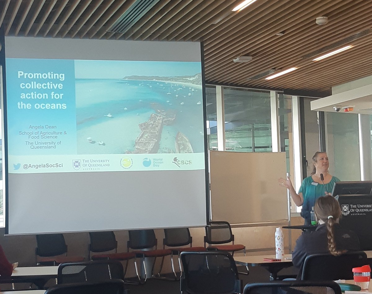 fishiintheC's tweet photo. Spending today at #MarineSocSci #SEQHub symposium w @AngelaSocSci kicking off!

People don't know how to "save the reef." People need to be given concrete ways to tackle climate action. https://t.co/B1Y3SB5hT1