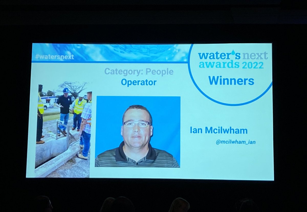 🎉Congratulations 🎉 to Ian Mcilwham
#WatersNext award recipient in the Operator (water/wastewater) category.
#CanadianWaterSummit 
<a href="/mcilwham_ian/">Ian McIlwham</a> <a href="/RegionofDurham/">Region of Durham</a>
