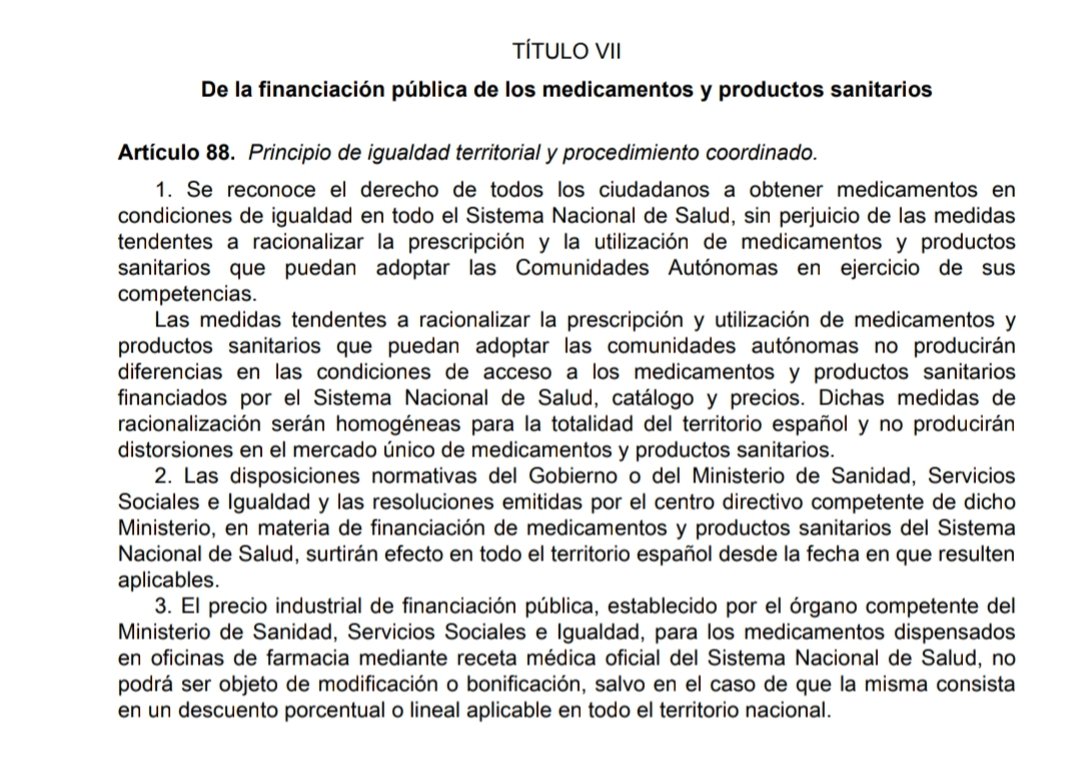 alioleole's tweet photo. @BelnPadrn3 @Magil2006 @quequesierra @IreneMangues @farmanolo "Ley 29/2006, de 26 de julio, de garantías y uso racional de los medicamentos y productos sanitarios"...en mi opinión lo dice con todas las letras. https://t.co/taHipUskl2