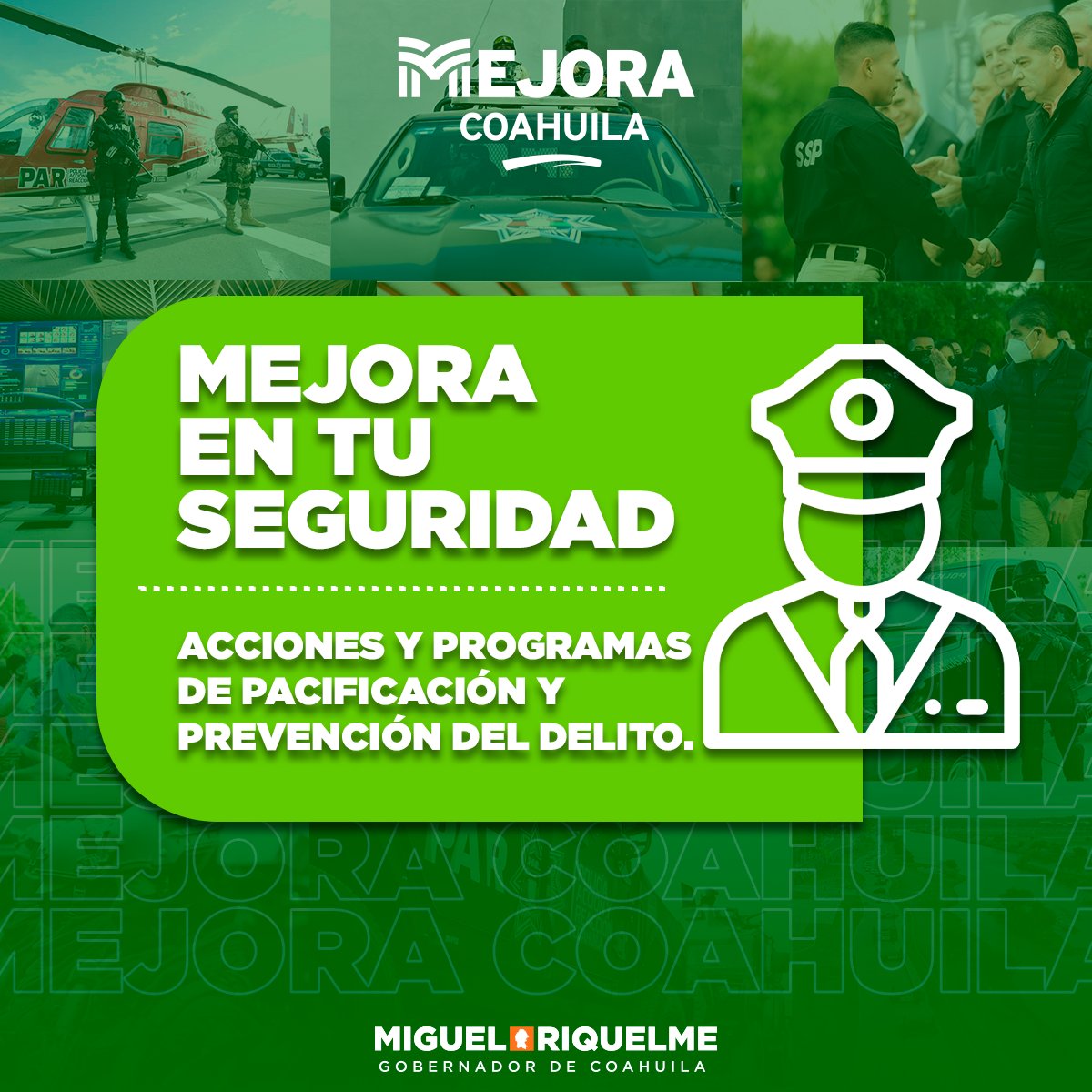 La tranquilidad de las familias coahuilenses es una prioridad en mi gobierno. Por eso llevamos acabo diversas acciones que blindan nuestro estado frente al crimen organizado. #MejoraCoahuila