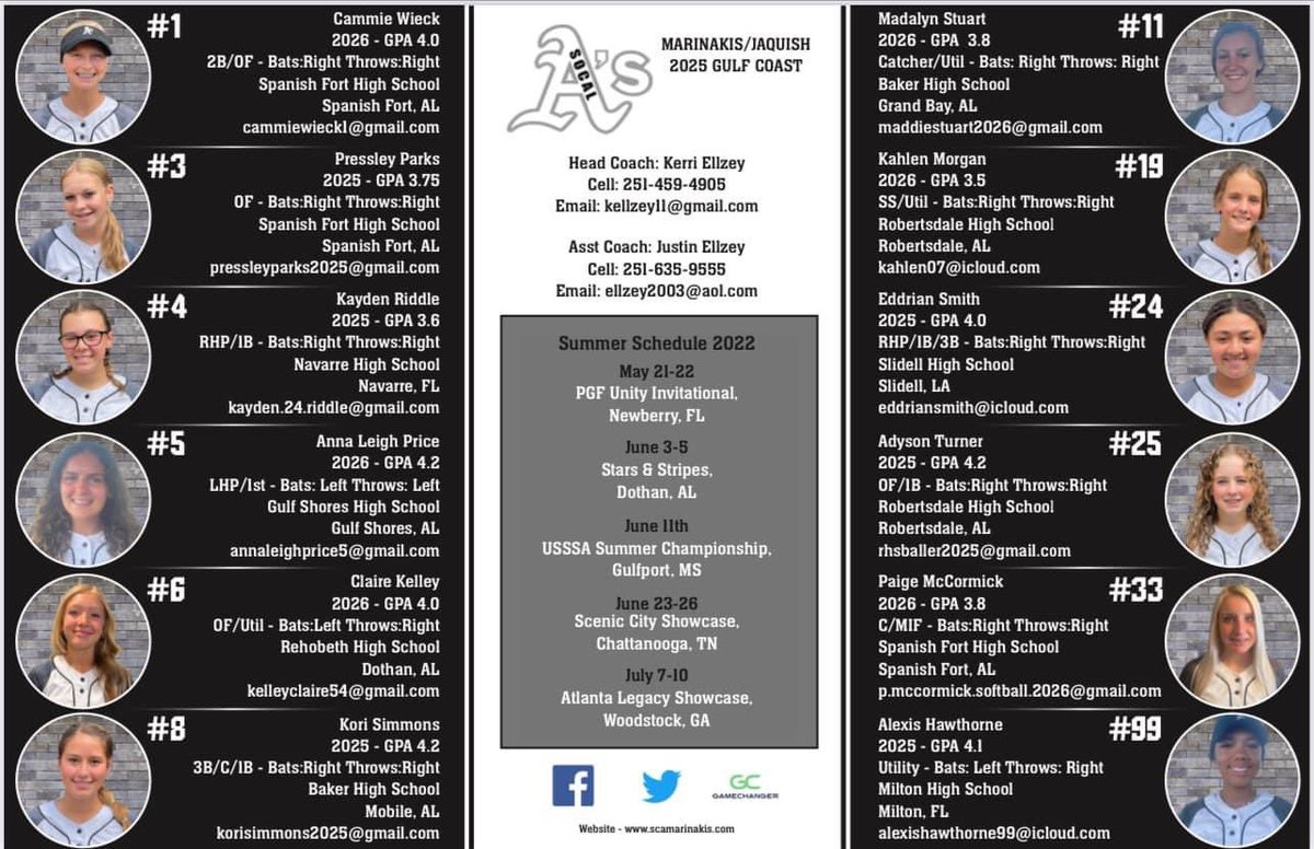So excited for the upcoming summer travel ball season!  Come see us play!!  #softball #SoCalAthletics