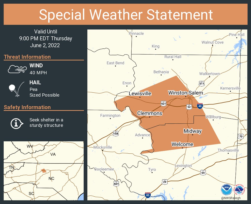 NWS Raleigh on Twitter "A special weather statement has been issued