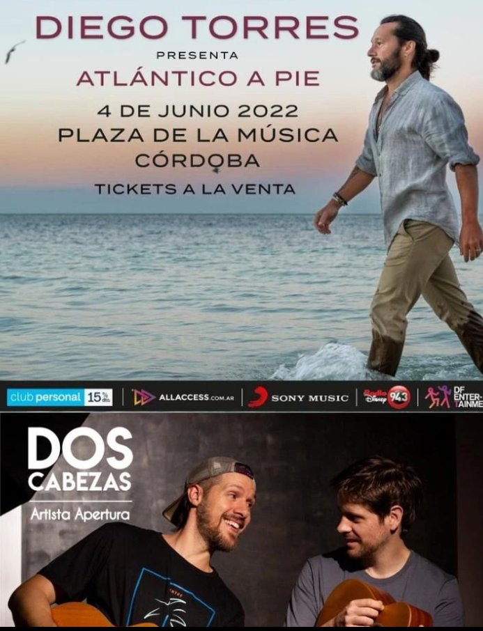 Sigue la fiesta Cabecistas ‼️ Nos vemos este 4/06 ,con <a href="/duodoscabezas/">duodoscabezas</a>
esperando a  <a href="/diegotorres/">Diego Torres</a> en <a href="/PlazaDeLaMusica/">Plaza de la Música</a> 
📢📢📢para sentirme libre, libre 🎶🎶🎶🎶🎶vamos!!