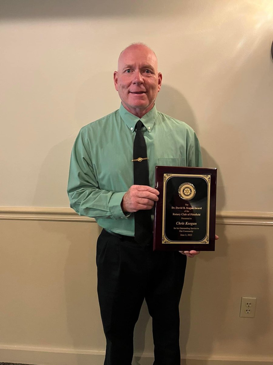 Sheriff Bowler and the staff want to congratulate our very own Christopher Keegan who received the Dr. David B. Kagan Award, presented to him by the Pittsfield Rotary Club. Each year this award is given to someone who provides outstanding community service.