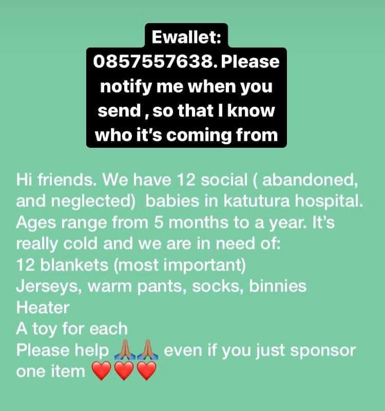 Please help by either sharing or donating.🙏🏾❤️