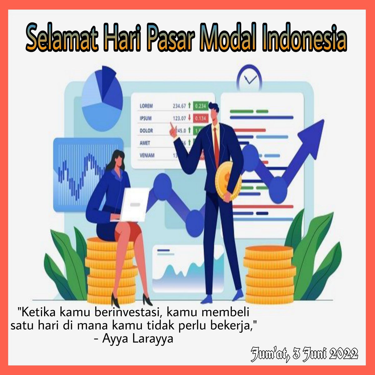 "Ini adalah salah satu bulan yang berbahaya untuk memikirkan saham. 
Selamat Hari Pasar Modal Indonesia,"

Post by Un