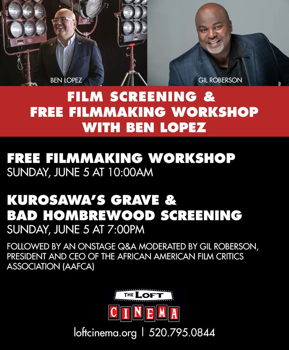 TheLoftCinema's tweet photo. Join us this Sunday for a free filmmaking workshop and film screening with filmmaker/producer/activist Ben Lopez (@benvientofuego)!
Workshop Info: https://t.co/iOb2ZXbPZf
Screening Info: https://t.co/Vi3eoHX5DR https://t.co/hRz4QuxCfG