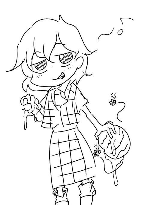 甘いもの食べてほっこりな幽香ちゃん描こうとしたらなんかだいぶワイルドになったな。 