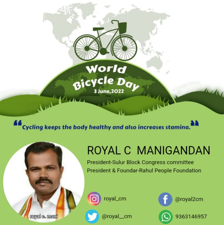 royal__cm's tweet photo. Cycling keeps the body healthy and also increases stamina.
@DrAChellaKumar @manickamtagore @ThiruArasarINC @PChidambaram_IN @KartiPC @K_T_L @ManoharanVMC @RPF_RahulPeople @tamilnadukkc @Namathusulur @sulurcongress @MakkalInfomedia @kkc_india @AiuwcTn @DRamesh_KKC https://t.co/b6VInMDZXG