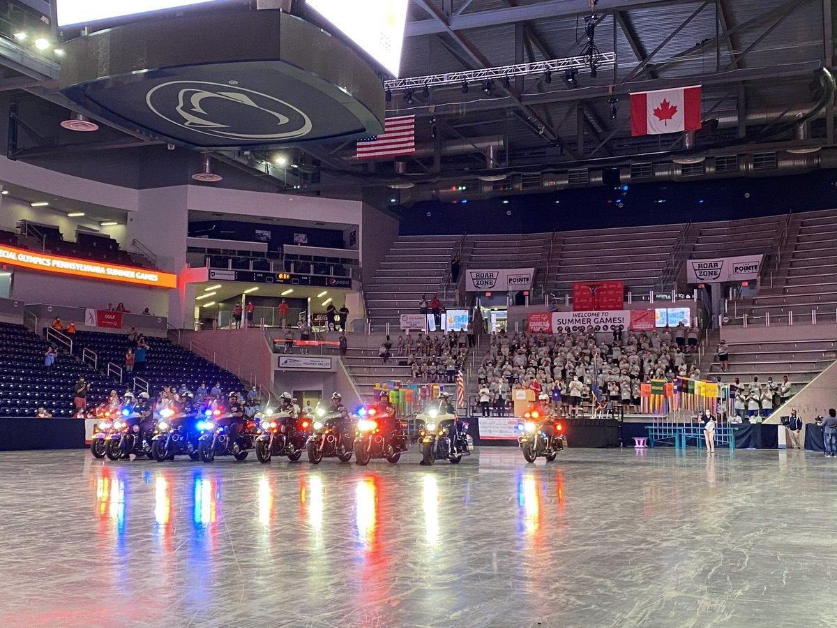 PegulaIceArena's tweet photo. We loved welcoming back @SpecialOlympiPA & hosting the Opening Ceremony tonight! Good luck to all the athletes competing this weekend! #PASummerGames https://t.co/pypBD6drZK