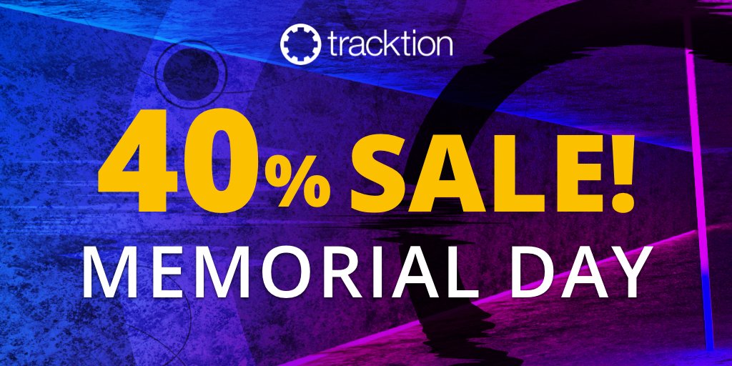 Memorial Day sale happening now! Celebrate with 40% off ALL our products, including Waveform 12!

tracktion.com