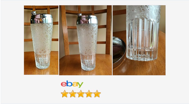 sonupsales's tweet photo. Paden City Glass USA Ornate #Spring Orchard Etch #Cocktail Shaker | eBay #vintagebarware #barware #elegant #glass #retro #drinksanyone #cocktails
https://t.co/QeySOXHvv2 https://t.co/VqUN1oRflZ