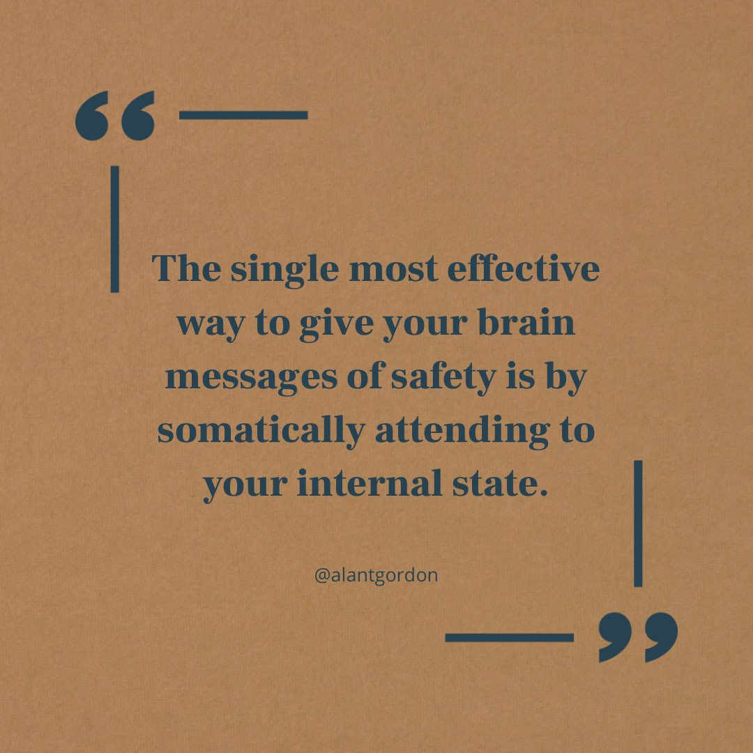 By attending to your internal state – by actively slowing down your system, you’re not just telling your brain that you’re safe, you’re showing it that you’re safe.

#chronicpain #chronicillness #neuroplasticpain #nervoussystem #painrelief #mindfulness #healingtips #sciencebased