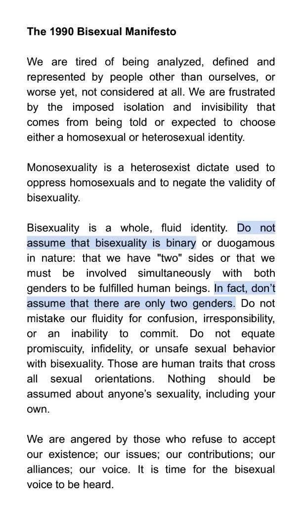 leonfukami's tweet photo. Hi I’m bi and if you don’t understand bisexuality, you should talk to a bisexual or read the bisexual manifesto, or both #BiChange https://t.co/9R2HhOWIcl