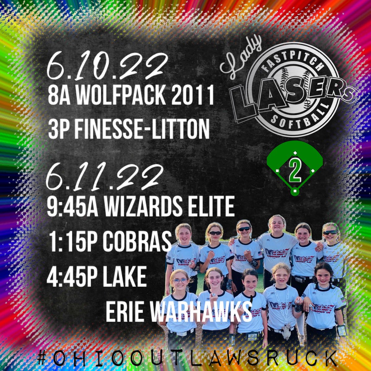 KatieKibler1's tweet photo. Starting off June with a π₯ @LaserShowcase βΌοΈ Ohio Outlaws RUCK 10u is looking forward to this event 6.10-6.12! @theohiooutlaws https://t.co/JdC8yBHy5B