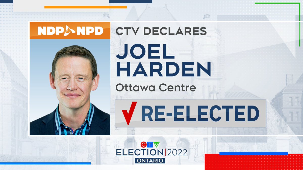 ctvottawa's tweet photo. BREAKING: CTV News declares @JoelHardenONDP re-elected in Ottawa Centre. #ottnews #onpoliy 

https://t.co/Sxz2e3gVIN https://t.co/9xR4EXlCwb