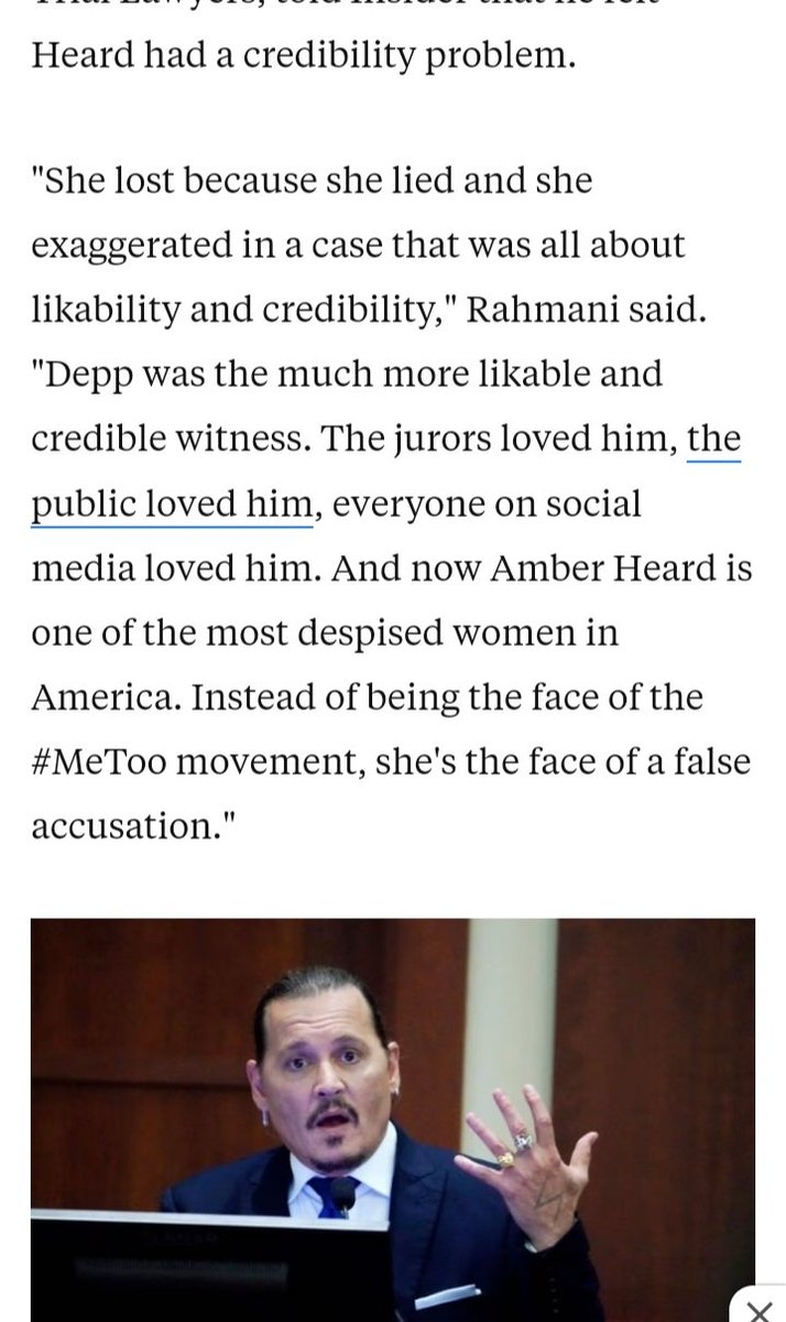 FemCondition's tweet photo. Legal experts on why Johnny Depp won:
Amber lied on stand. https://t.co/ZZtkRQD4HC