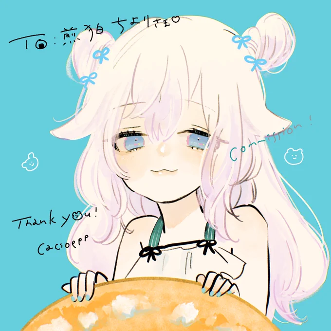 ちよりさんありがとうございました衣装を自由にって言っていただけたので、これからの季節に向けて水着になってもらいましたかわいい〜〜うれしい〜!#Skeb  #Commission   #こまちょりかいた 