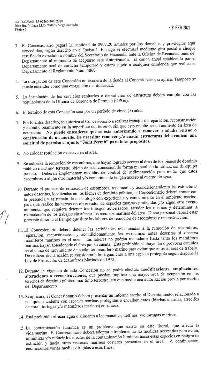 ElUrbanistaPR's tweet photo. Esta es la #concesión que firmó Machargo autorizando a la ocupación de #dominiopúblico por el ex #SecretarioAuxiliar de #Permisos @DRNAPR Moisés Sánchez Loperena en #Joyuda #CaboRojo a razón de $900/año. #PiensaElTerritorio ✍🏻 #ElUrbanista https://t.co/ByKrbxPWS6