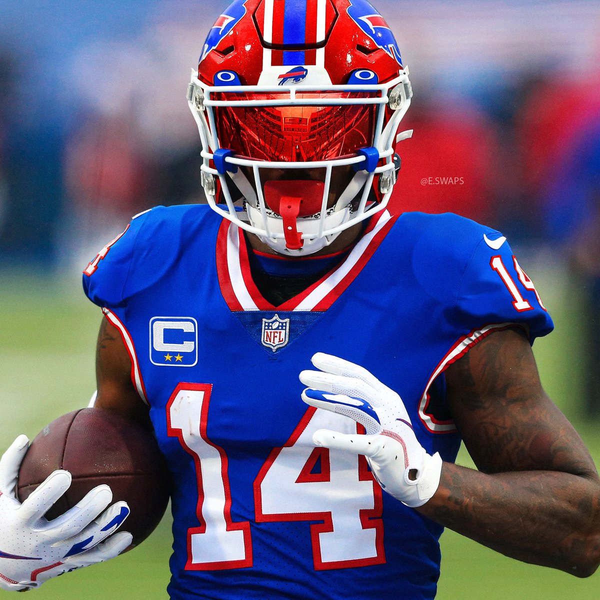 e__dsgn's tweet photo. Stefon Diggs in the #Bills 90’s throwbacks https://t.co/v1YW91u8H4