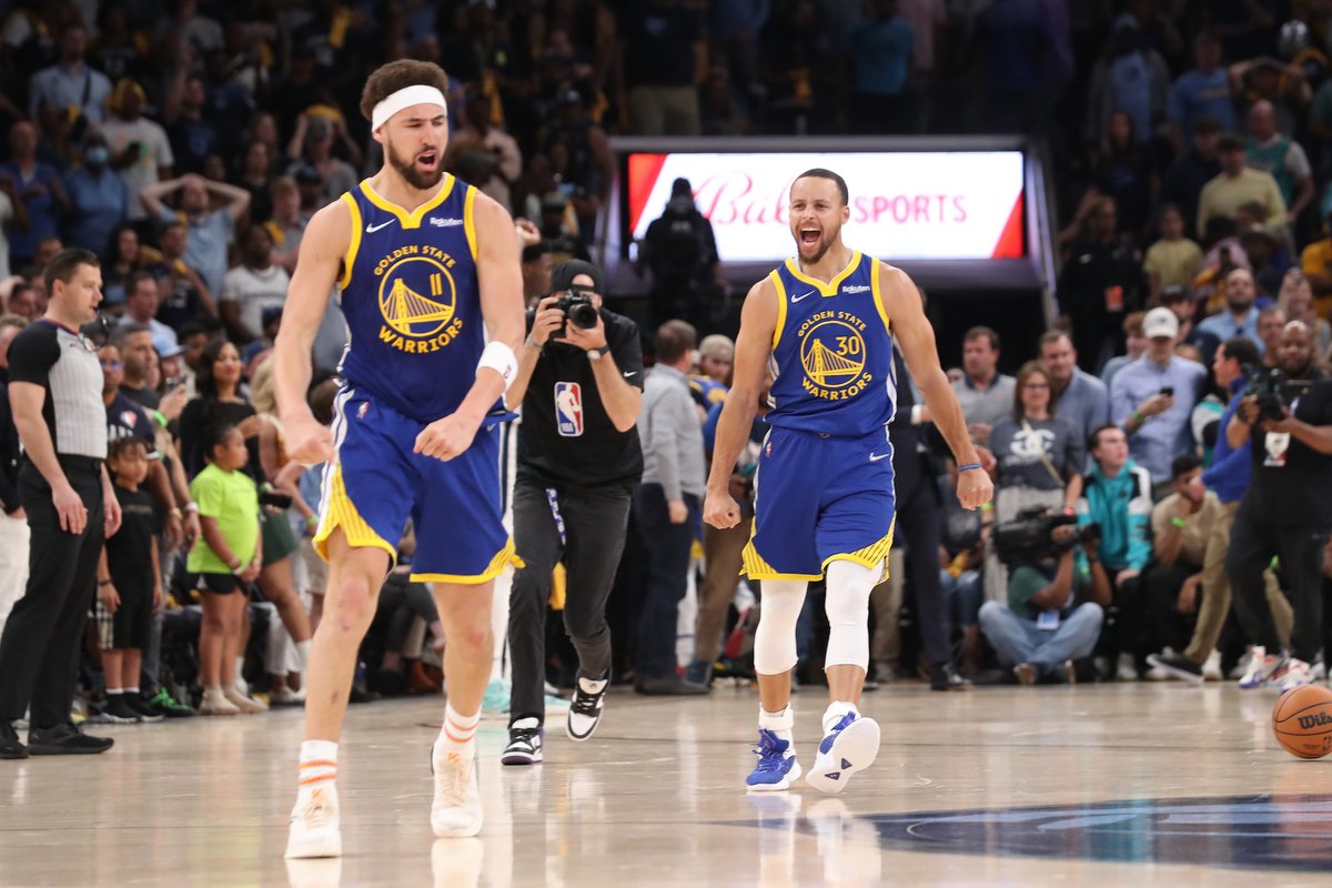 BleacherReport's tweet photo. Klay Thompson (433) moves to second all-time in NBA playoff three-pointers

No. 1 on the list? Steph Curry (536)

Real splash bros 💦 https://t.co/S5dA6cmXYP
