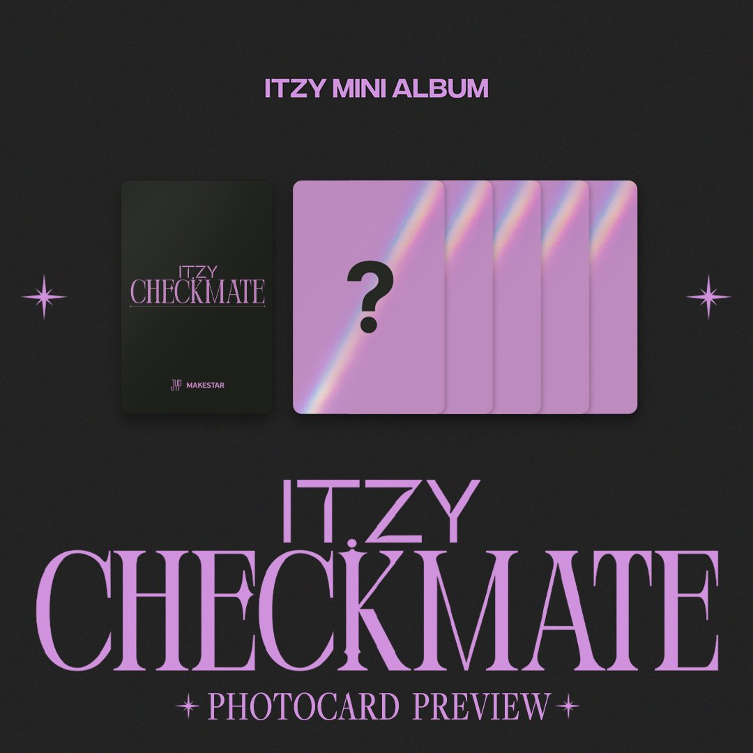 Makestarcorp's tweet photo. #ITZY
ITZY < CHECKMATE > STANDARD Ver. PHOTO CARD EVENT OPEN!

❤️멬스 한정판 미공개 홀로그램 포토카드 증정❤️

🗓️2022.06.03 13:00 ~ 07.14 23:59 (KST)
🔗https://t.co/V55h1TvozU https://t.co/JakucYQBWc
