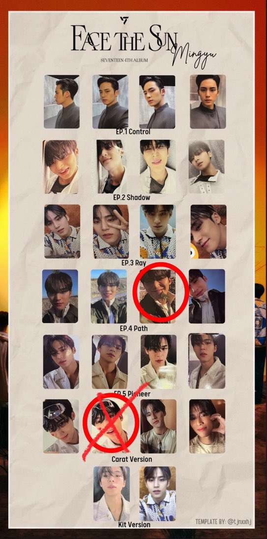 💎세븐틴 페더썬 포카랑 엽서 교환 구해요 💎

가지고 있는거 : 사진에 있는거 다(포카+엽서)!!
구하는 거 : 💎민규 포카 (3번째 사진 참고)

디엠 주세요 🙏🏻

세븐틴 페더썬 facethesun 포카교환 에스쿱스 정한 조슈아 준 호시 원우 우지 디에잇 민규 승관 버논 디노 캐럿반 위버스