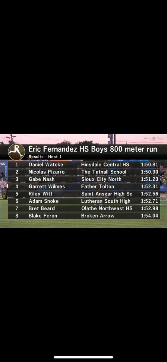 ONWRavensTF's tweet photo. So proud of @bret33beard for representing ONW Track and field at the @FestivalofMiles in the 800m run.  New PR of 1:52.98!!   Congrats Bret and best of luck at UMKC! https://t.co/ALra03aYA9