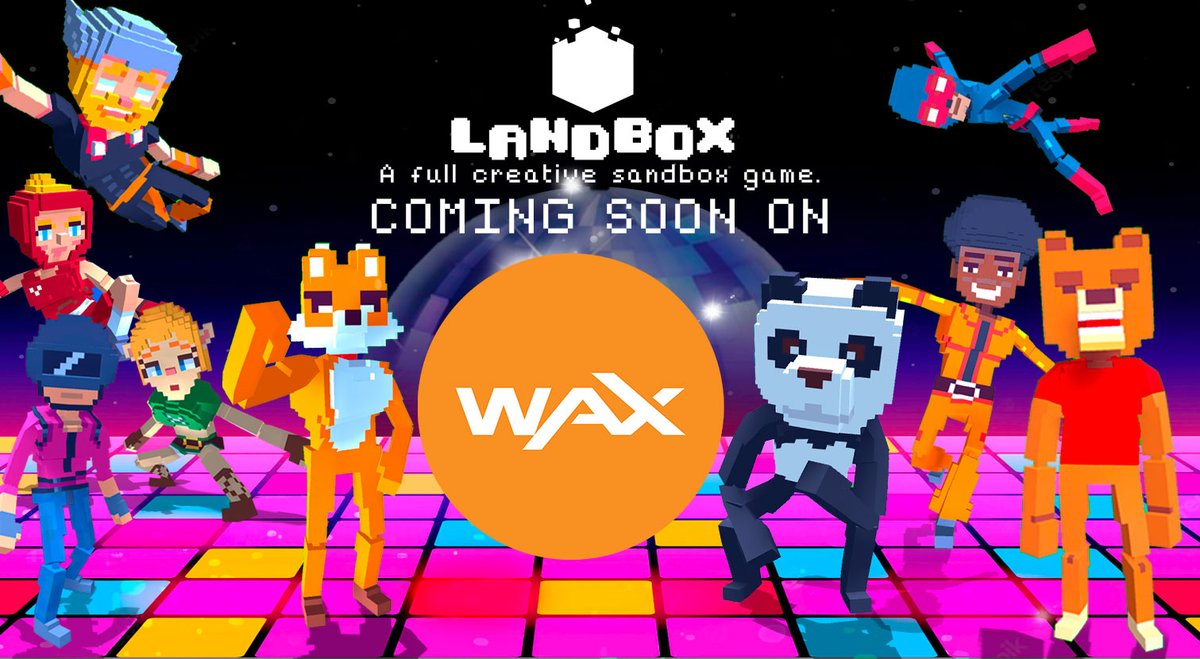 We'll be launching our Sandbox game on the <a href="/WAX_io/">WAX</a> Blockchain.

 A creative sandbox game to hit $WAXP. Cosmetics. Characters. Land. Plenty of more. Details dropping soon.

Get a Chance at Early Access:
1) Retweet
2) Follow <a href="/landboxio/">LandBox Game | Powered by Git Game</a> 

#nft #nfts #nftgame #playtoearn #p2e #waxp